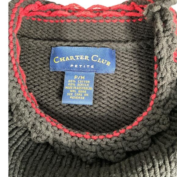 Vintage Charter Club Size Petite/Medium Snowflakes Winter Sweater Tight Knit - Picture 9 of 9